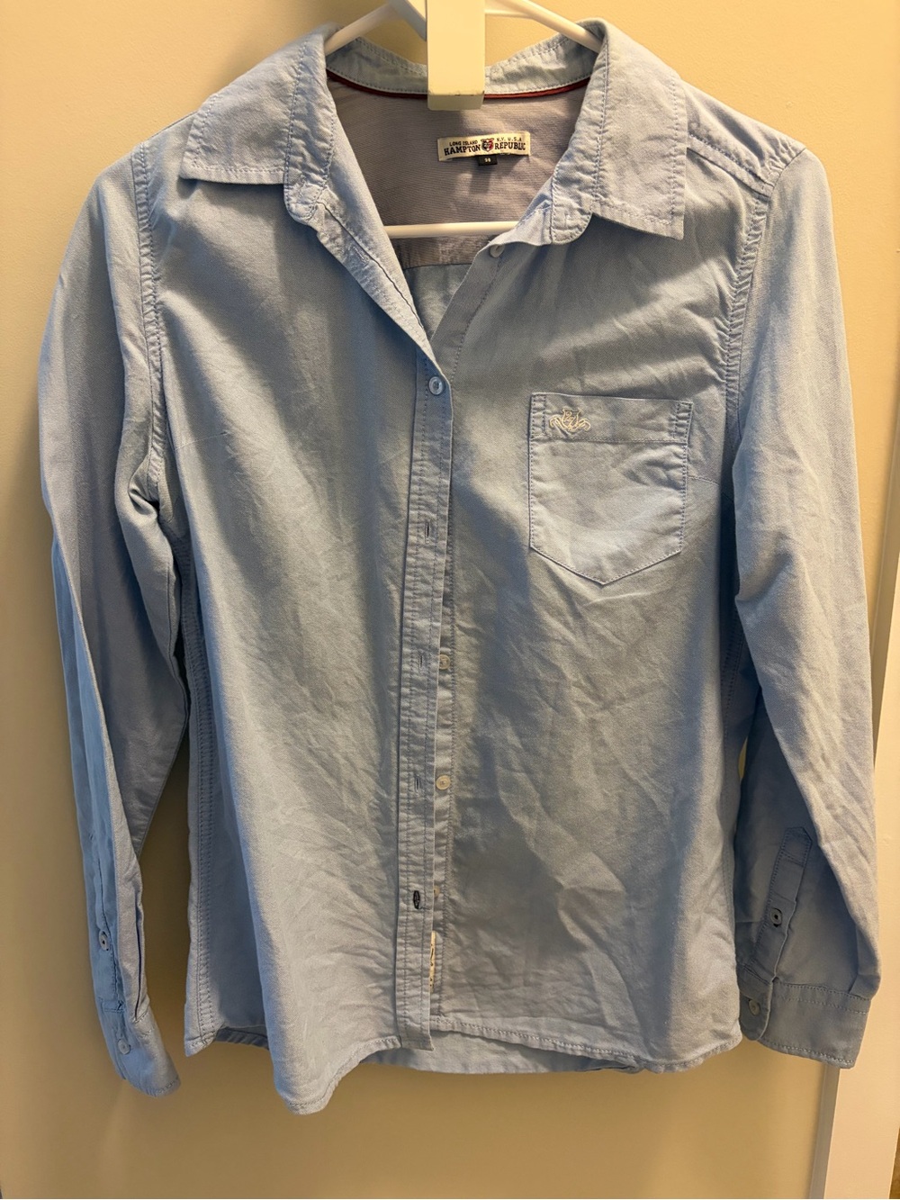 Light Blue Cotton Button-Down Shirt - Women's Top